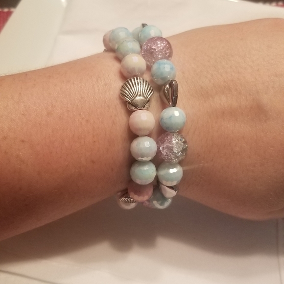 🎉HPx2!! 🐚 Super cute pink & blue bracelet set - Picture 4 of 4